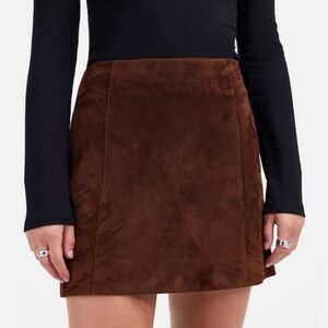 New! Madewell Alexa Chung Leather Suede Mini Skirt